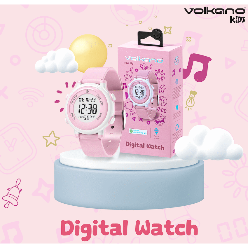 Volkano Volkano Kids Digital Watch with Apple Find My - 3ATM Waterproof (Anti-Lost) - Pink