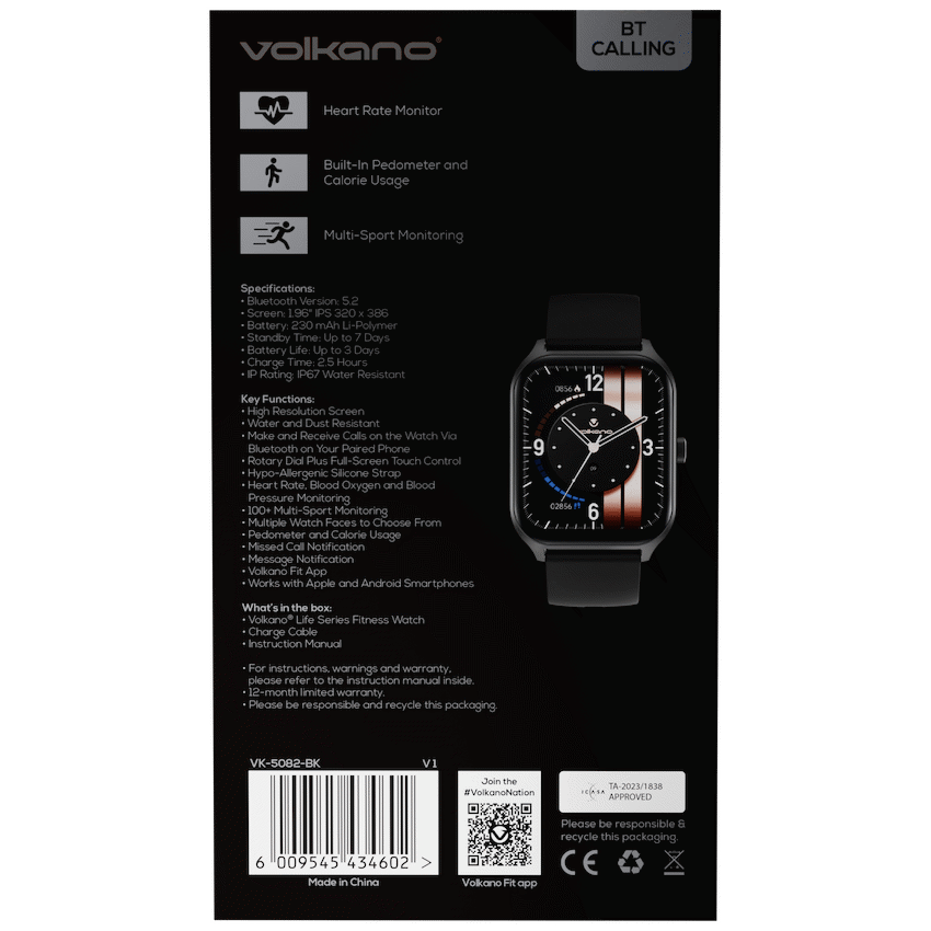 Volkano Volkano Life Series Smart Watches - Black