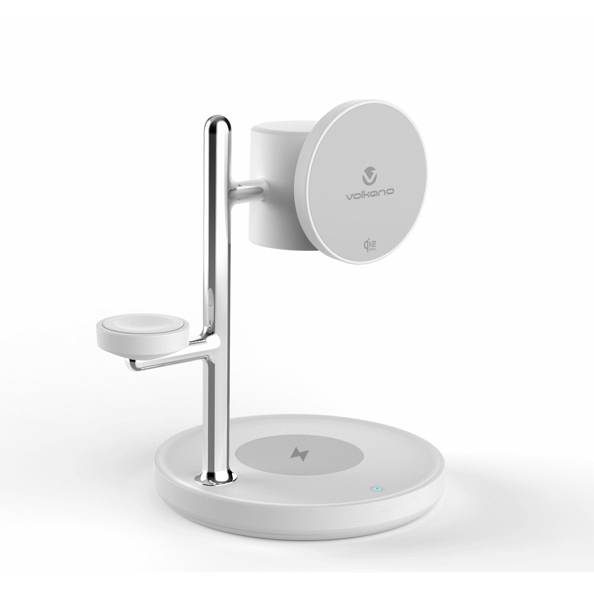 Volkano Volkano Lumen Series 3-in-1 Magnetic 25W Qi2.2 Wireless Charging Station - White