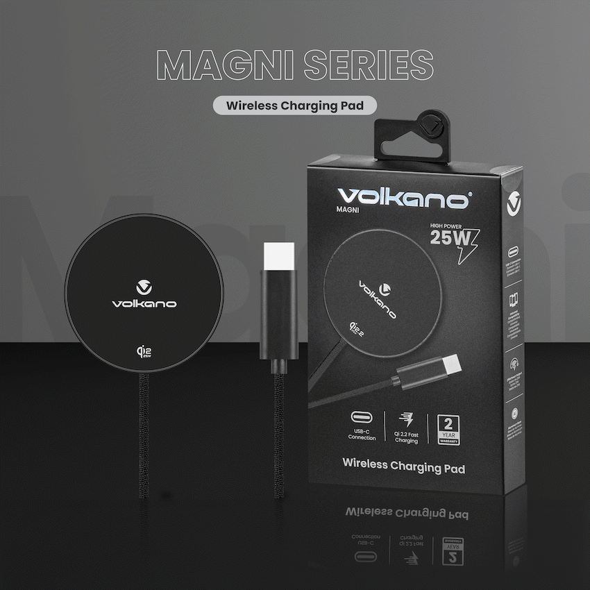Volkano Volkano Magni Series Qi2.2 25W Wireless Charging Pad - Black