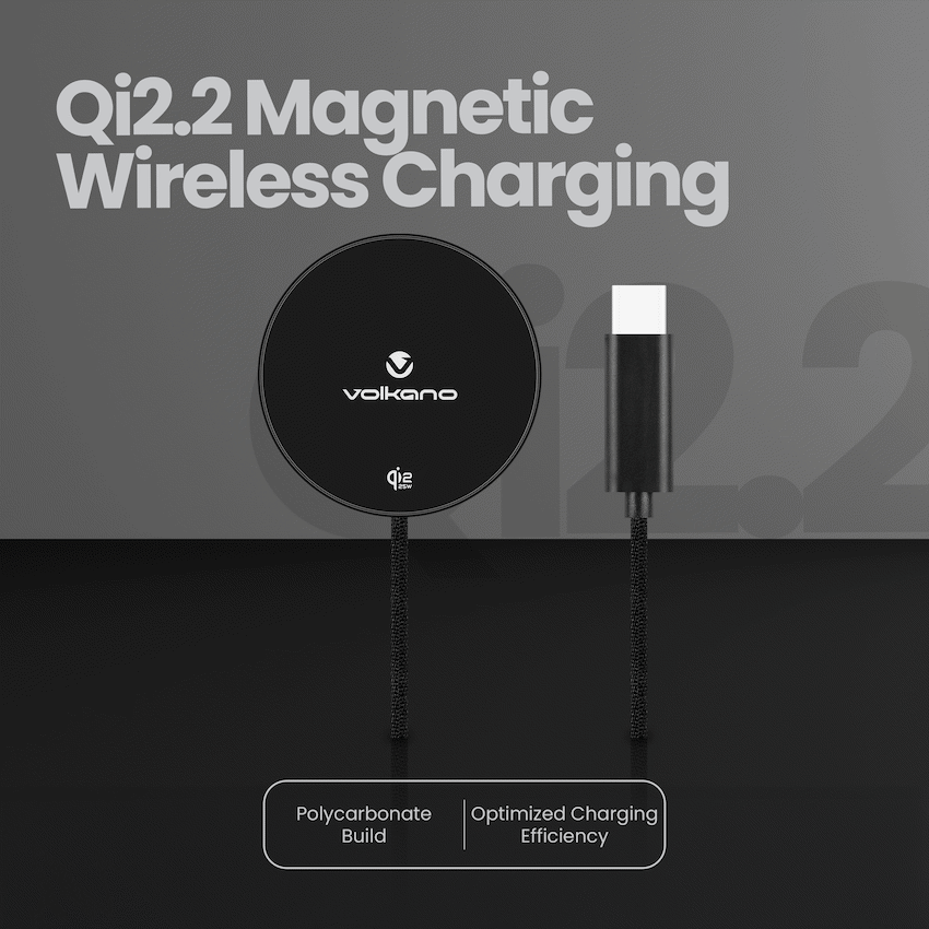 Volkano Volkano Magni Series Qi2.2 25W Wireless Charging Pad - Black