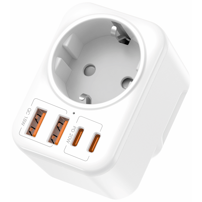 Volkano Volkano MultiVolt Series 2x USB-A + 2x USB-C adaptor SA Plug to multi travel socket 20Watt