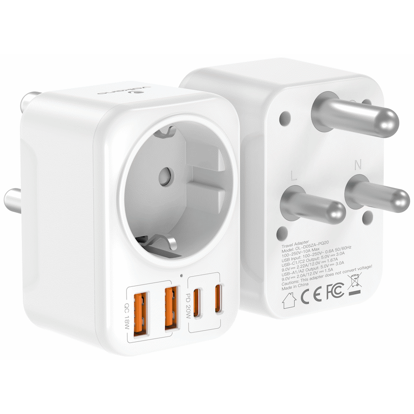 Volkano Volkano MultiVolt Series 2x USB-A + 2x USB-C adaptor SA Plug to multi travel socket 20Watt