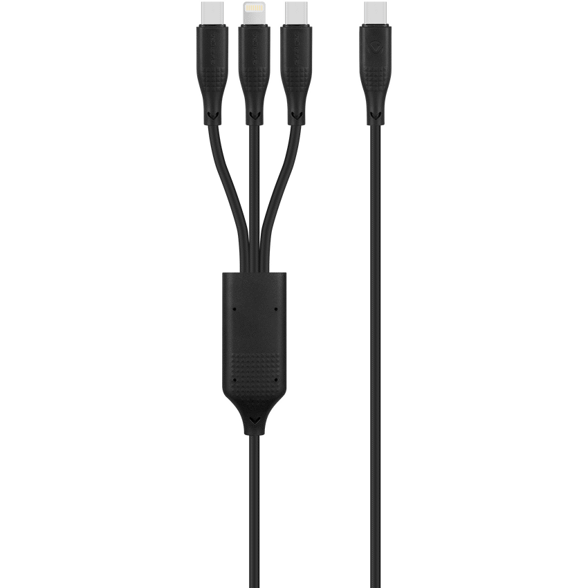 Volkano Volkano Nova Series USB C to 2 USB C and lightning cable 100W TPE-Black