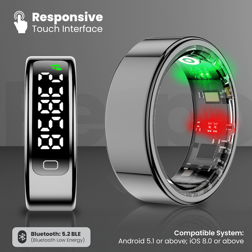 Volkano Volkano Ring Series Ring Pro Smart Ring with Charging Case - 19.9mm