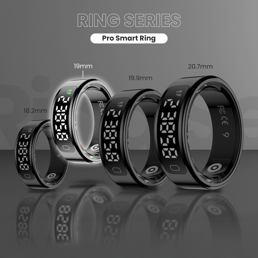 Volkano Volkano Ring Series Ring Pro Smart Ring with Charging Case - 19mm
