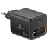Volkano Volkano Sleek Series Fast Wall Charger 65W USB-C with Built-in Retractable 75cm Cable - Black