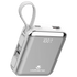 Volkano Volkano Solace Series 10 000 mAh Power Bank with Built-in USB-C & Lightning Cable - White & Silver
