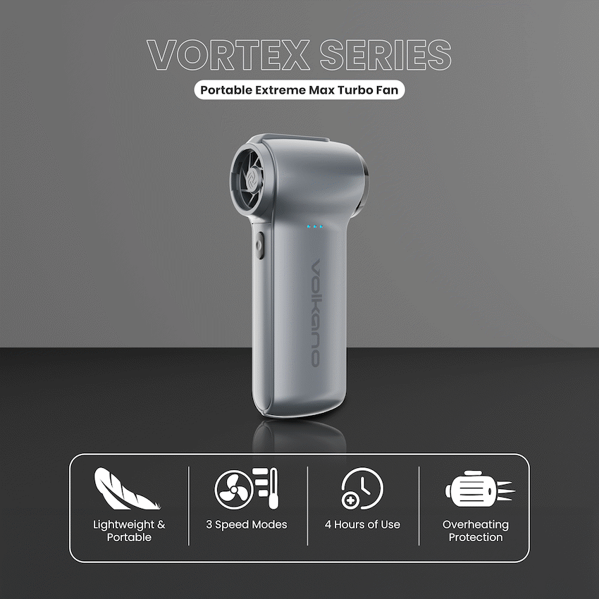 Volkano Volkano Vortex Series Portable Extreme Max Turbo Fan - Gun Metal
