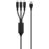 Volkano Volkao Nova Series USB A to 2 USb C and lightning cable 100W 1.2m TPE-Black