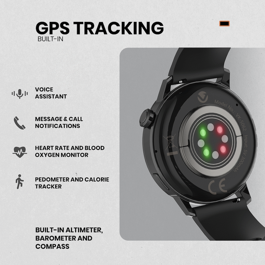 Volkano Wearables Volkano Orion Series Unisex GPS Watch - Black