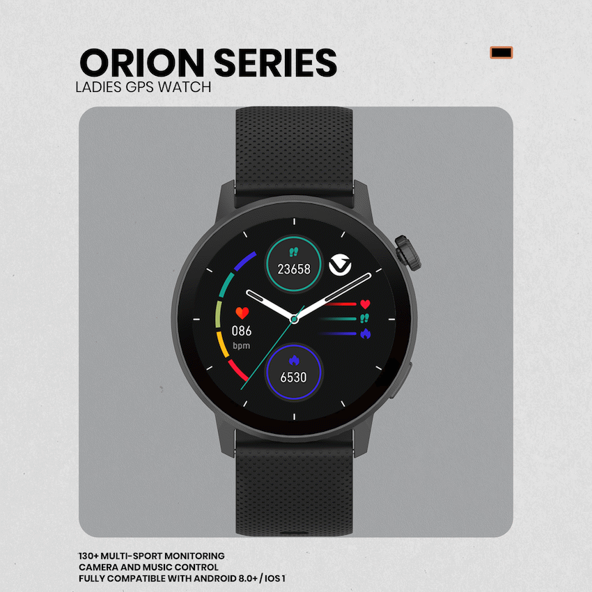 Volkano Wearables Volkano Orion Series Unisex GPS Watch - Black