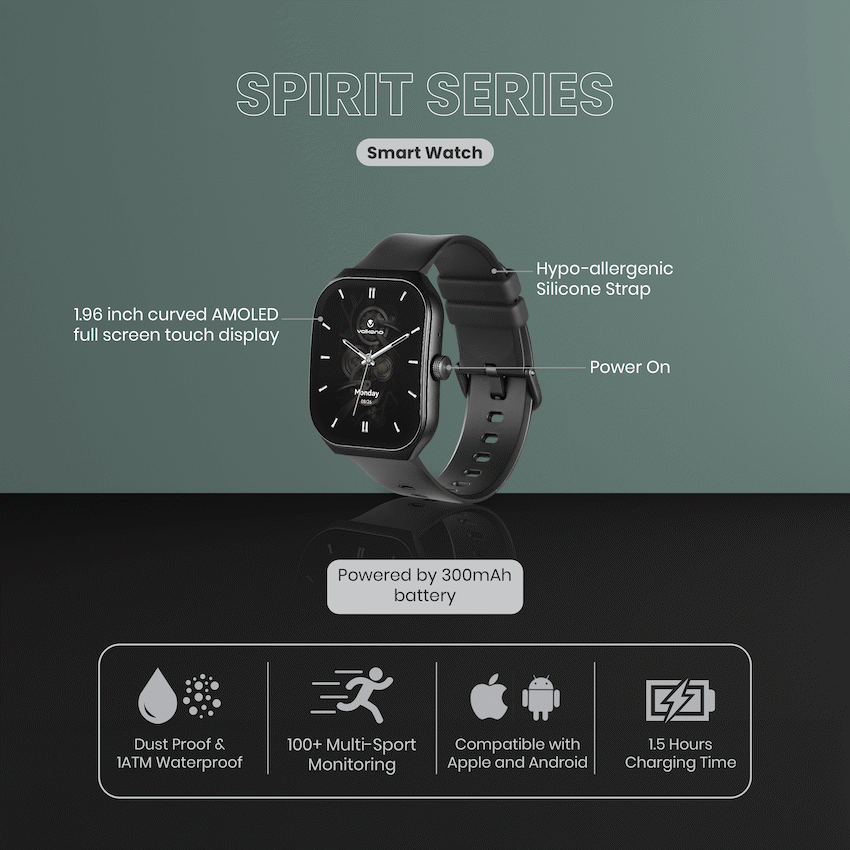 Volkano Wearables Volkano Spirit Series Smart Watch - Black