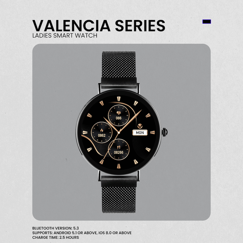 Volkano Wearables Volkano Valencia Series Ladies Smart Watch - Black