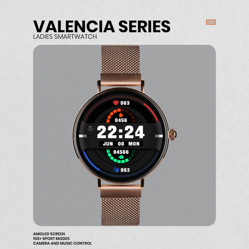 Volkano Wearables Volkano Valencia Series Ladies Smart Watch - Rose Gold