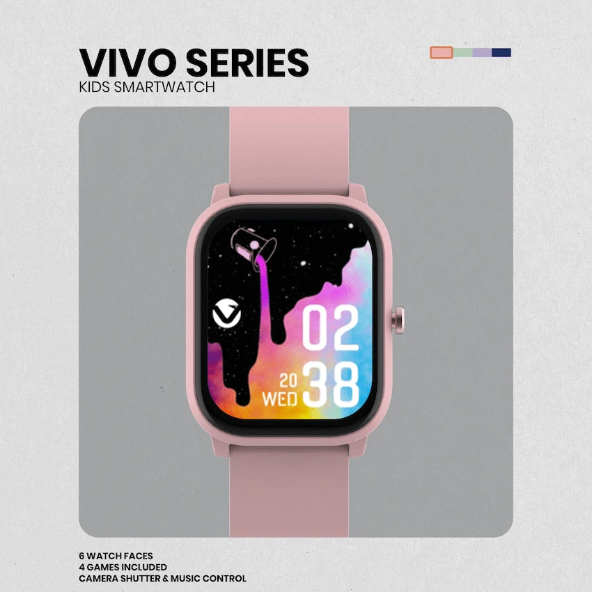 Volkano Wearables Volkano Vivo Series Kids Smart Watch - Pastel Pink