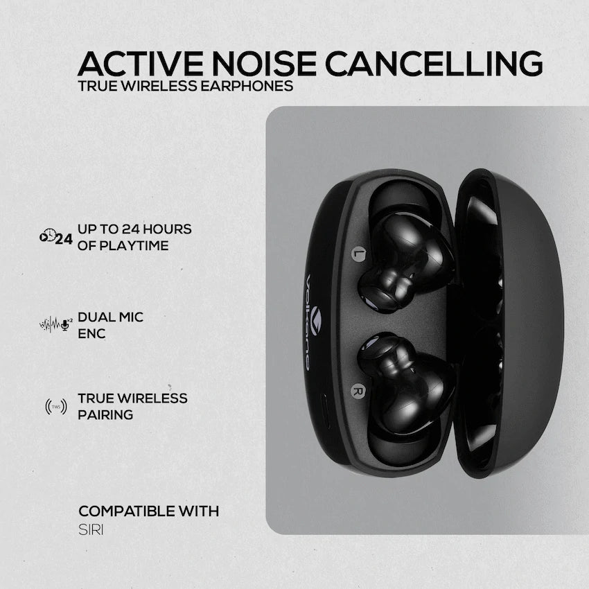 VolkanoX Audio Volkano Nomad Active Noise-Cancelling True Wireless Earphones - Black