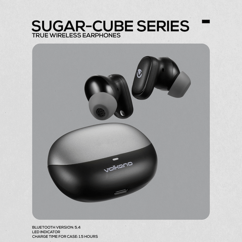 VolkanoX Audio Volkano Sugar-Cube Active Noise Cancelling True Wireless Earphones - Black