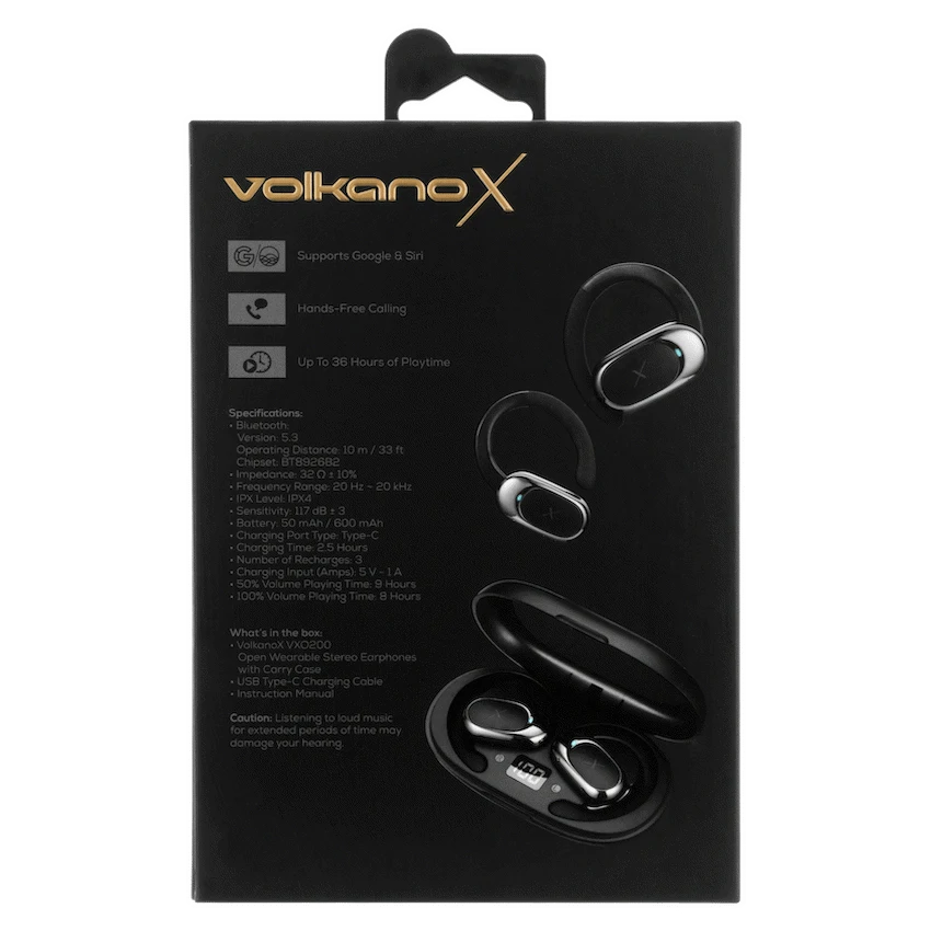 VolkanoX Audio Volkano X VXO200 Open Wearable Stereo Earphones  - Black