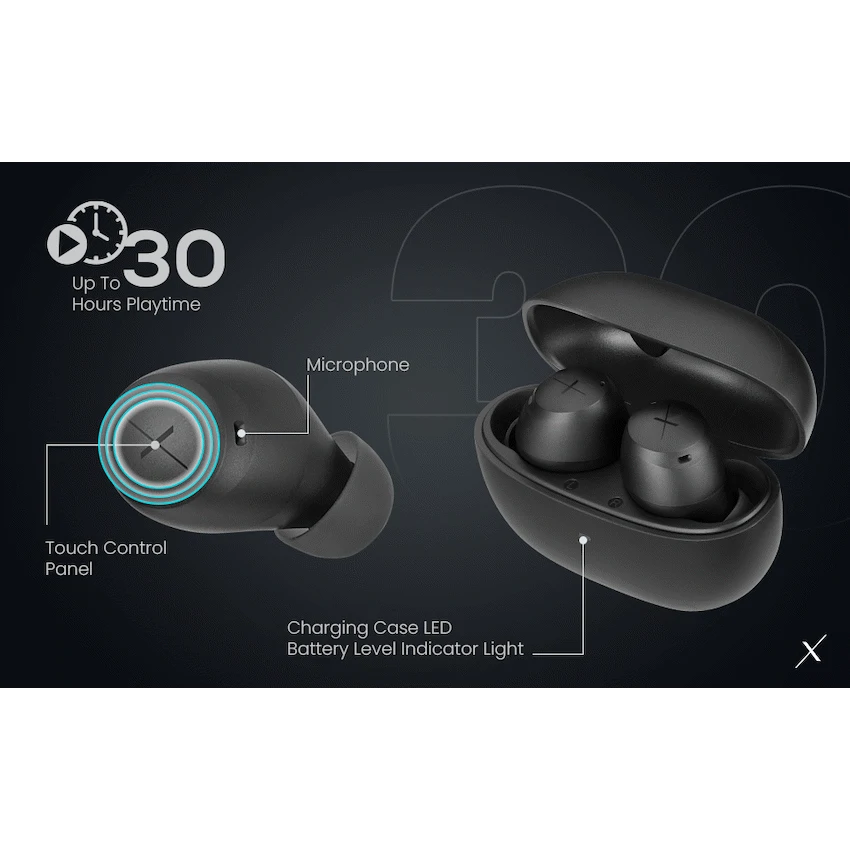 VolkanoX Audio Volkano X VXT200B True Wireless Earphones with Hybrid Active Noise Cancelling