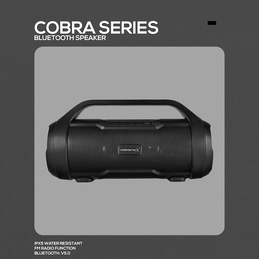 VolkanoX Audio VolkanoX Cobra Series Bluetooth Speaker - Black