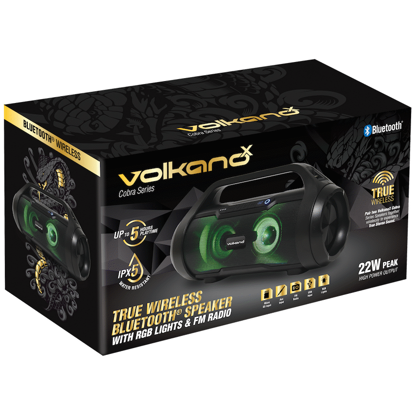 VolkanoX Audio VolkanoX Cobra Series Bluetooth Speaker - Black