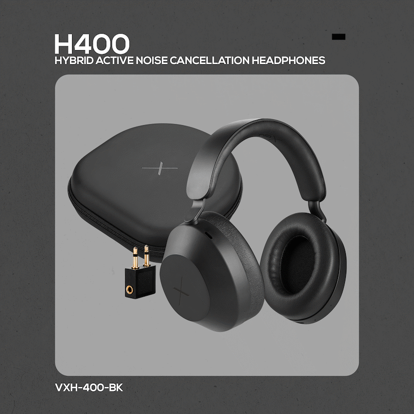 VolkanoX Audio VolkanoX H400 Hybrid Active Noise Cancellation Headphones - Black