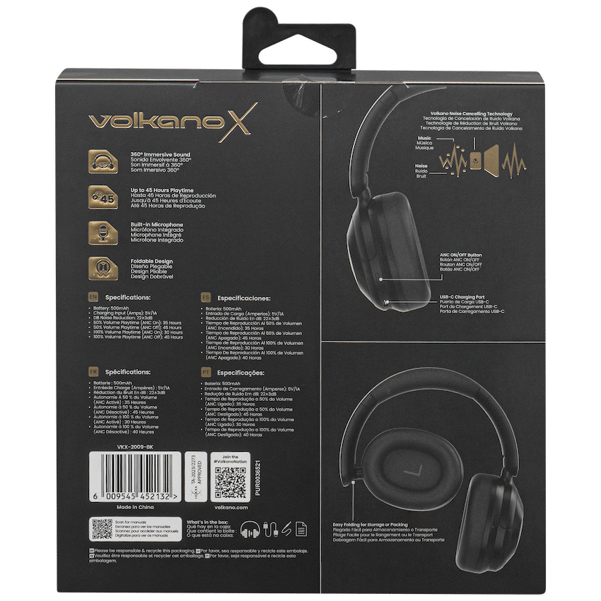 VolkanoX Audio VolkanoX Halo ANC Bluetooth Headphone - Black