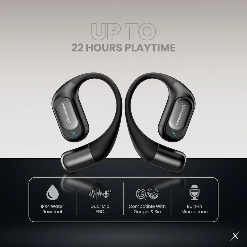 VolkanoX Audio VolkanoX O300 Air Conduction OWS Earphones - Black