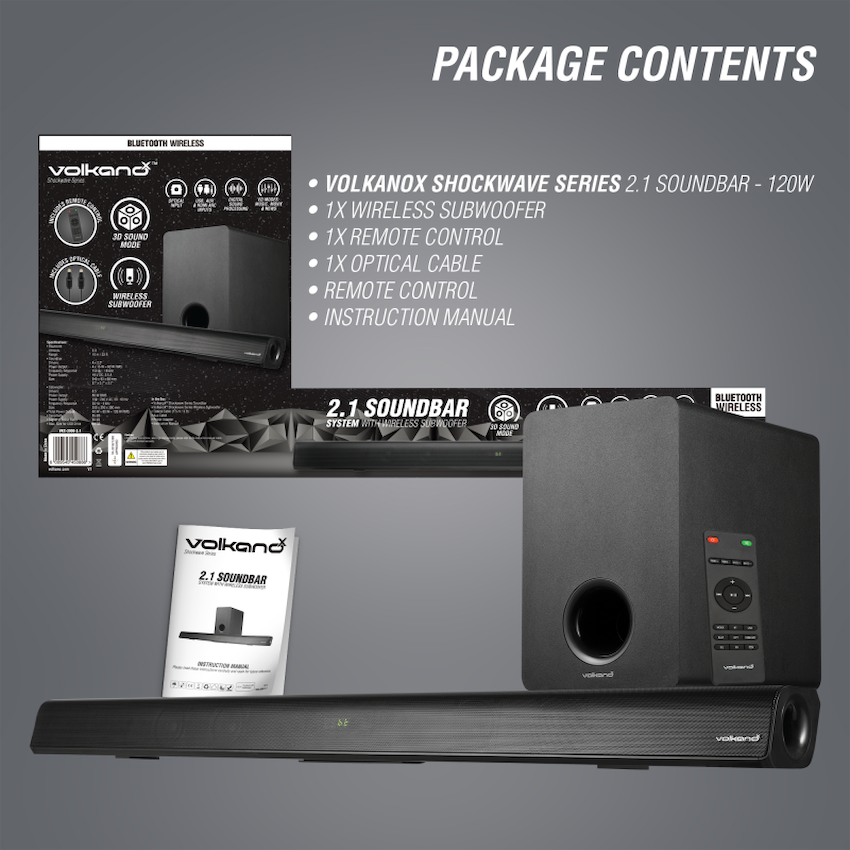 VolkanoX Audio VolkanoX Shockwave Series 120w 2.1 Soundbar