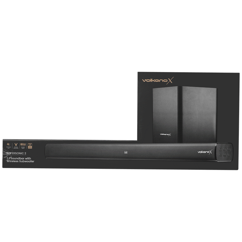 VolkanoX Audio VolkanoX Supersonic 2 Series 2.1 200w Soundbar System with Wireless Subwoofer - Black