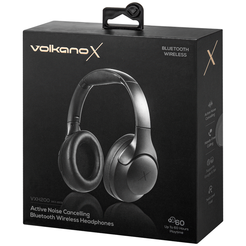 VolkanoX Audio VolkanoX VXH200 Bluetooth Headphones with ANC - Black