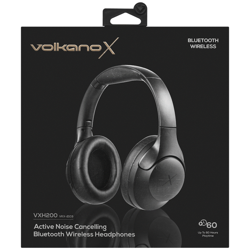 VolkanoX Audio VolkanoX VXH200 Bluetooth Headphones with ANC - Black