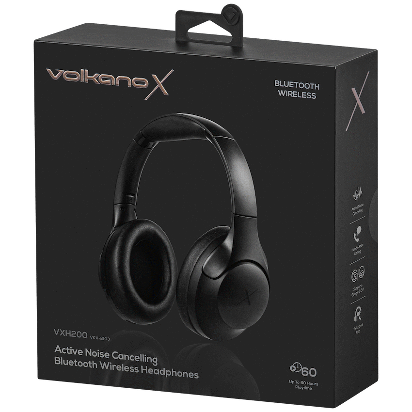 VolkanoX Audio VolkanoX VXH200 Bluetooth Headphones with ANC - Black