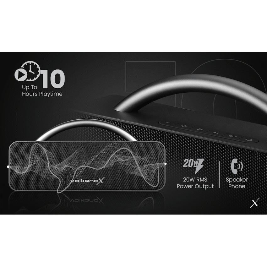 VolkanoX Audio VolkanoX VXS200 Portable Bluetooth Speaker - Black