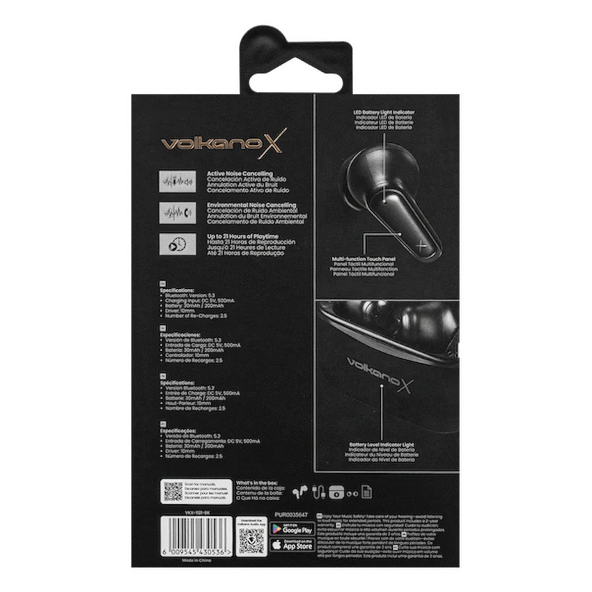 VolkanoX Audio VolkanoX VXT100S TWS Earphones - Black