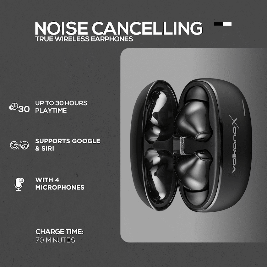 VolkanoX Audio VolkanoX VXT200S Hybrid ANC TWS Earphones - Black