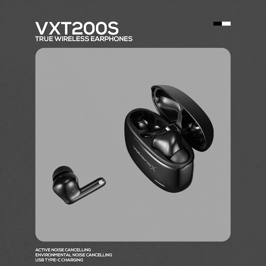 VolkanoX Audio VolkanoX VXT200S Hybrid ANC TWS Earphones - Black