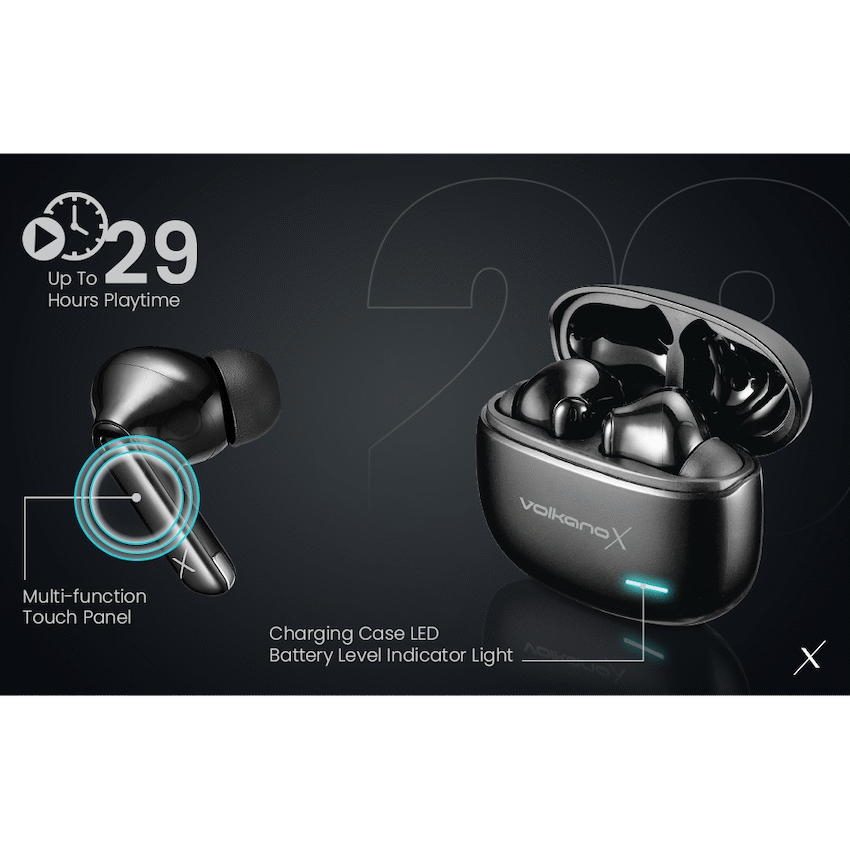 VolkanoX Audio VolkanoX VXT200S Hybrid ANC TWS Earphones - Black