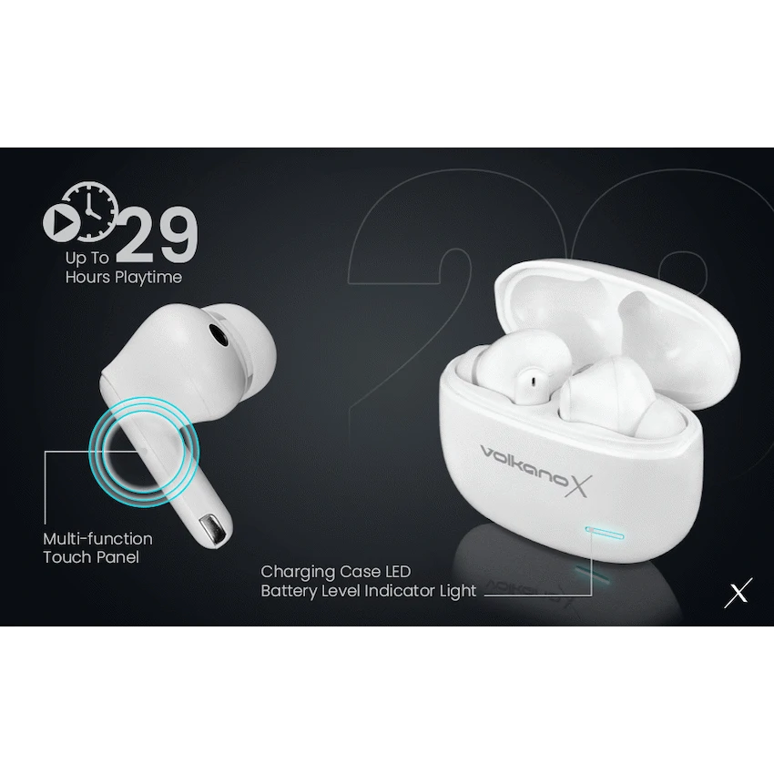VolkanoX Audio VolkanoX VXT200S Hybrid ANC TWS Earphones - White