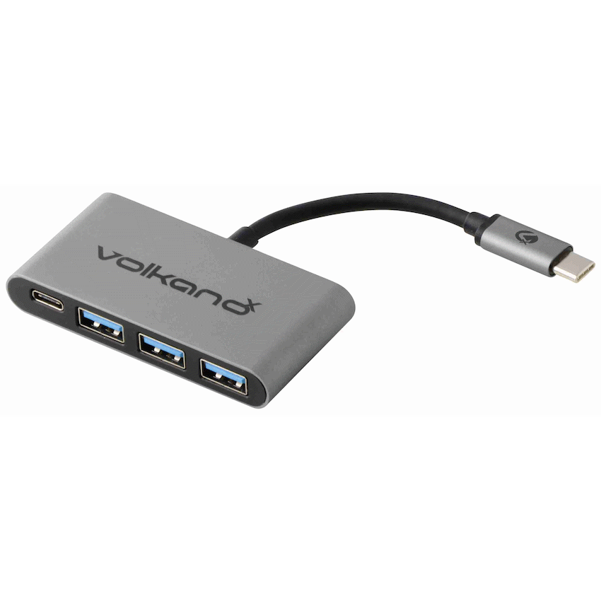 VolkanoX Computer Accessories VolkanoX Core Hub series USB Type C to 3x USB 3.0 plus Power - 10cm - Charcoal
