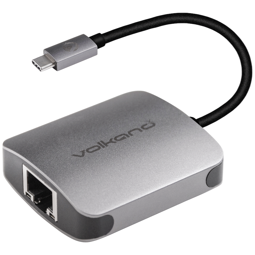 VolkanoX Computer Accessories VolkanoX Core LAN series USB Type C to Gigabit LAN adaptor - Charcoal