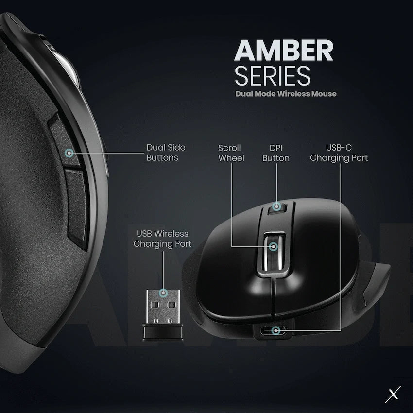 VolkanoX Computer Peripherals VolkanoX Amber series BT Tri-Mode Rechargeable Mouse