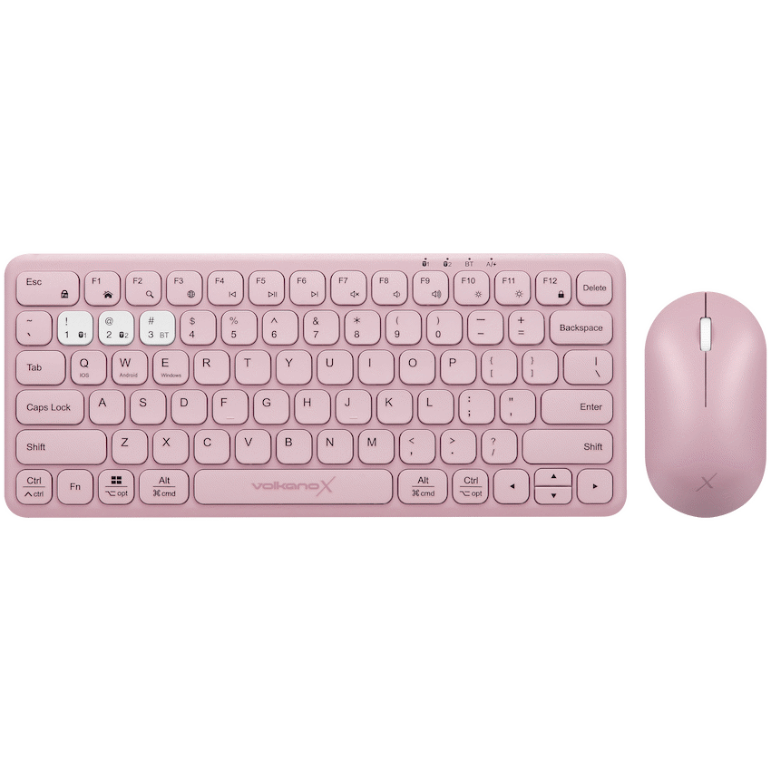 VolkanoX Computer Peripherals VolkanoX Blaze Bluetooth Wireless Keyboard and Mouse Combo - Rose