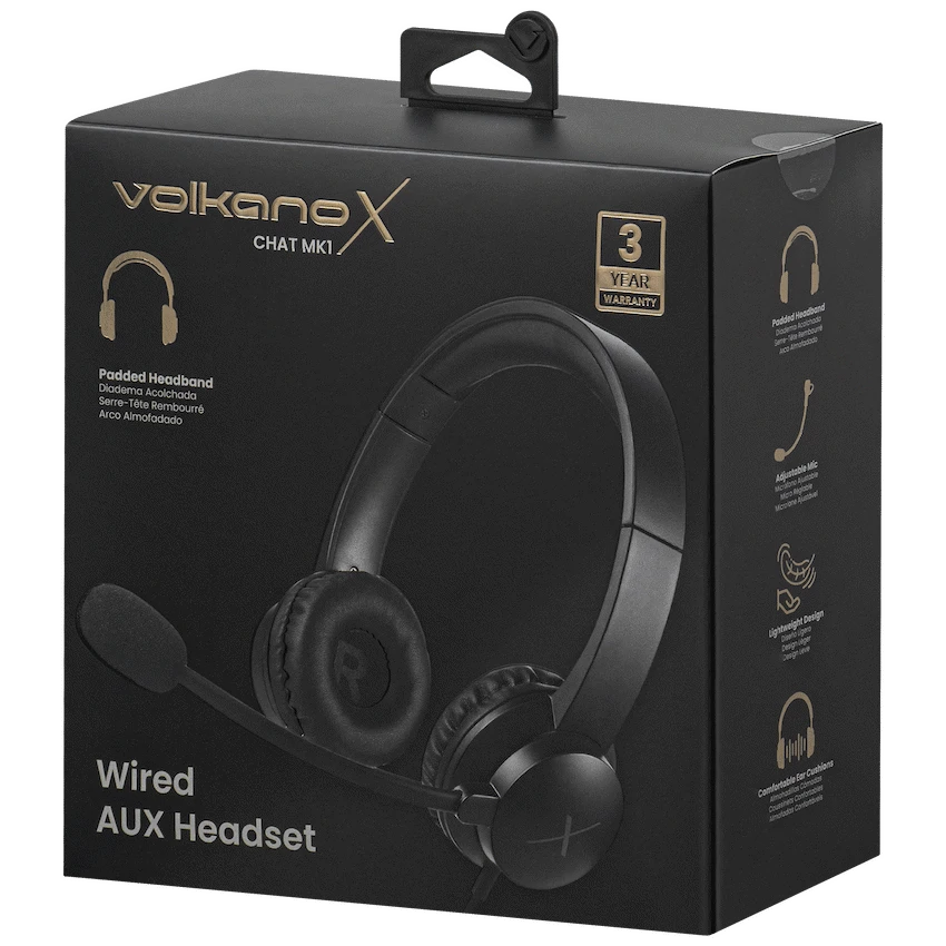 VolkanoX Computer Peripherals VolkanoX Chat Mk1 Series AUX Headset - Graphite