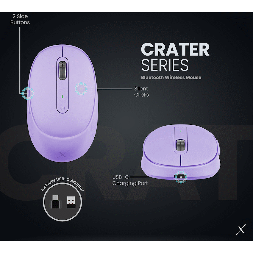 VolkanoX Computer Peripherals VolkanoX Crater Bluetooth Wireless Mouse - Purple