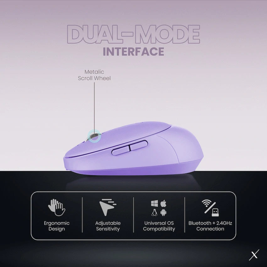 VolkanoX Computer Peripherals VolkanoX Crater Bluetooth Wireless Mouse - Purple