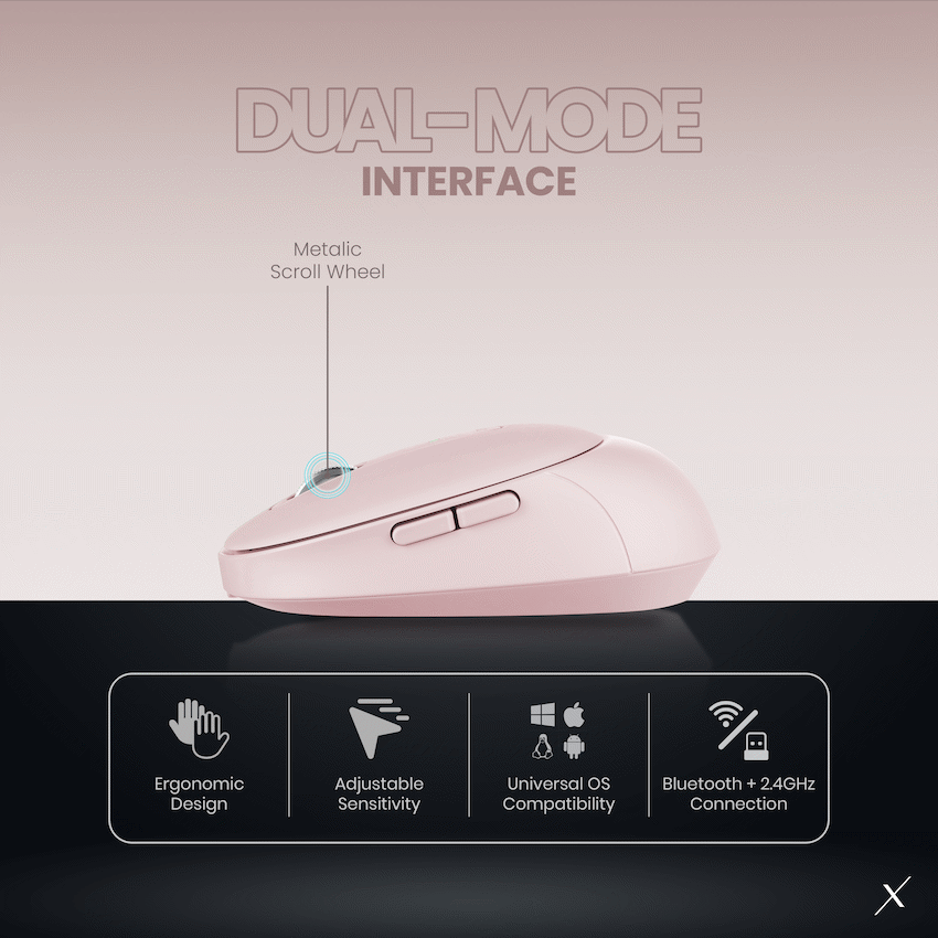 VolkanoX Computer Peripherals VolkanoX Crater Bluetooth Wireless Mouse - Rose