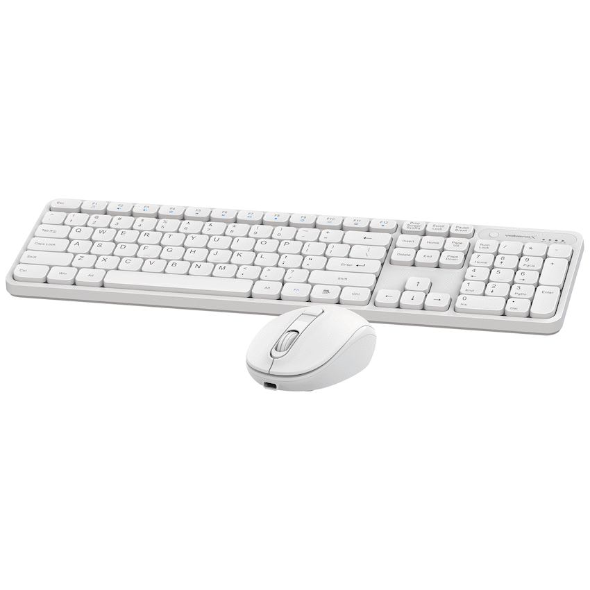 VolkanoX Computer Peripherals VolkanoX Garnet Bluetooth Wireless Keyboard and Mouse Combo - White