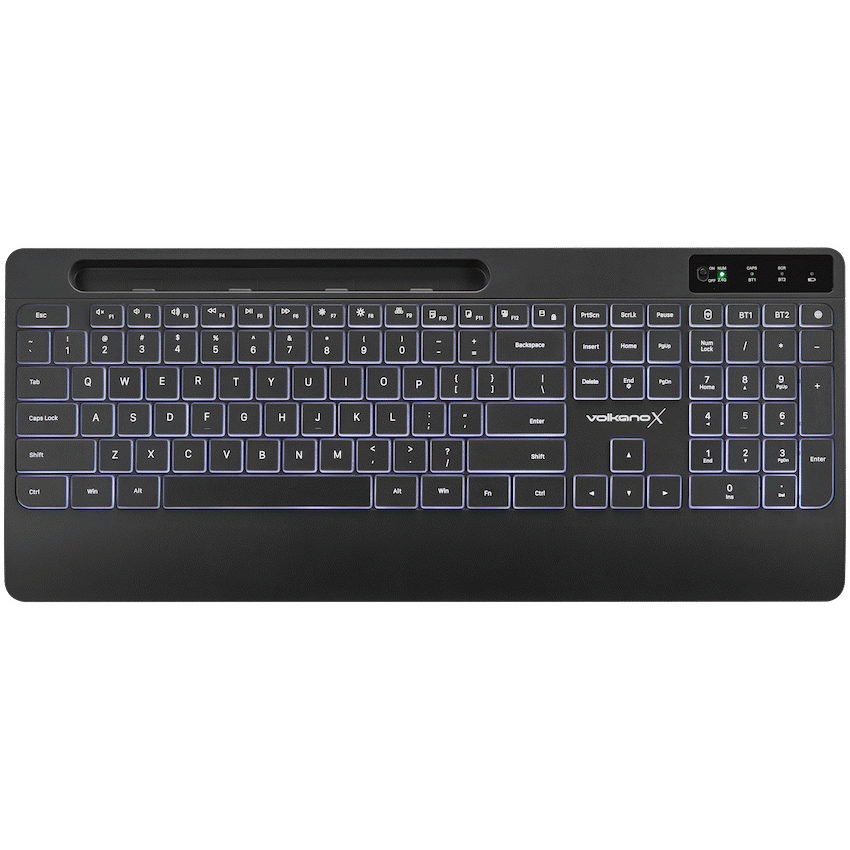 VolkanoX Computer Peripherals VolkanoX Gem Bluetooth Wireless Keyboard and Mouse - Black
